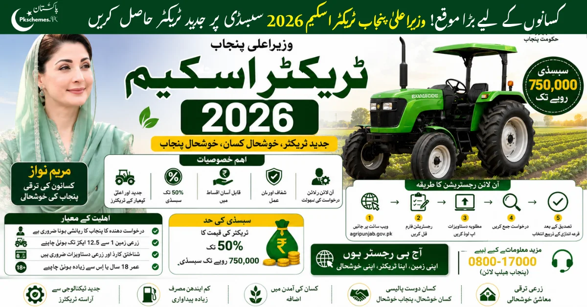 CM Punjab Tractor Scheme 2026, Punjab Green Tractor Scheme, free and subsidized tractors for farmers, Punjab government tractor scheme, agricultural machinery scheme, farmer tractor subsidy, tractor registration, eligibility and online application