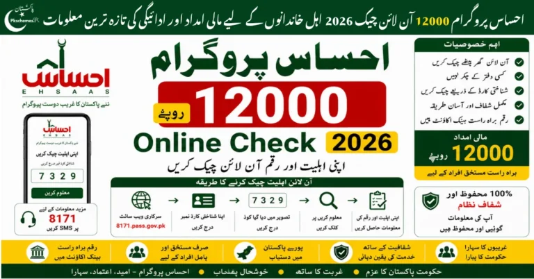 Ehsaas Program 12000 Online Check 2026, Ehsaas 12000 payment, Ehsaas Program CNIC check, 8171 Ehsaas payment status, eligibility verification, financial assistance and online registration