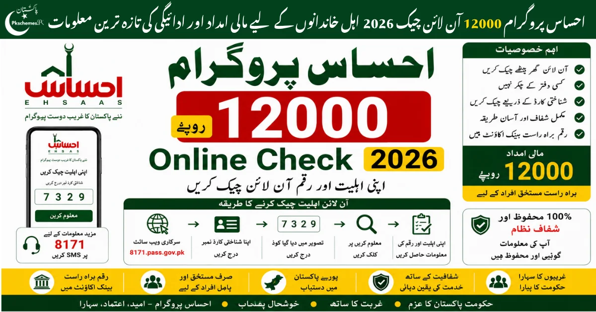 Ehsaas Program 12000 Online Check 2026, Ehsaas 12000 payment, Ehsaas Program CNIC check, 8171 Ehsaas payment status, eligibility verification, financial assistance and online registration