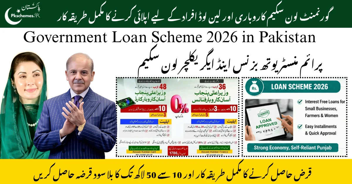 Government Loan Scheme 2026, Government Loan Scheme in Pakistan, PM Loan Scheme, CM Punjab loan scheme 2026, online loan application