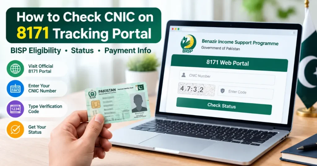 8171 CNIC verification guide for BISP eligibility check, online tracking portal and beneficiary status