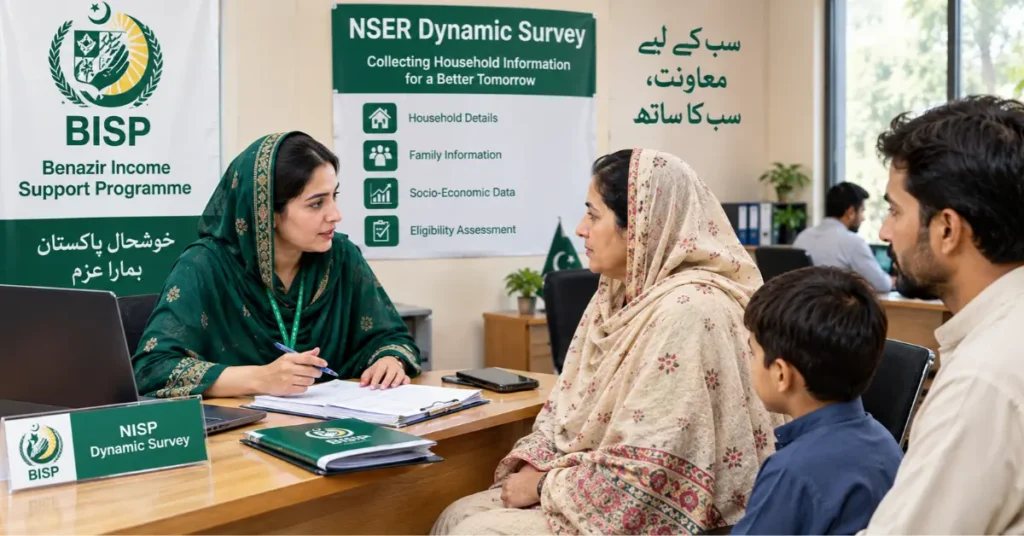 BISP NSER Dynamic Survey process for household information verification in Pakistan