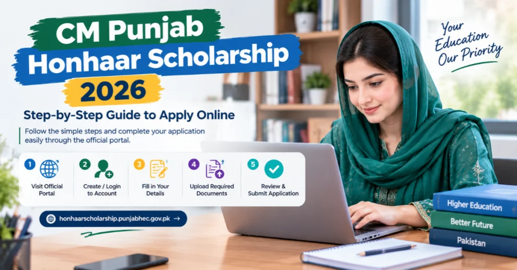 CM Punjab Honhaar Scholarship 2026 online apply process step by step