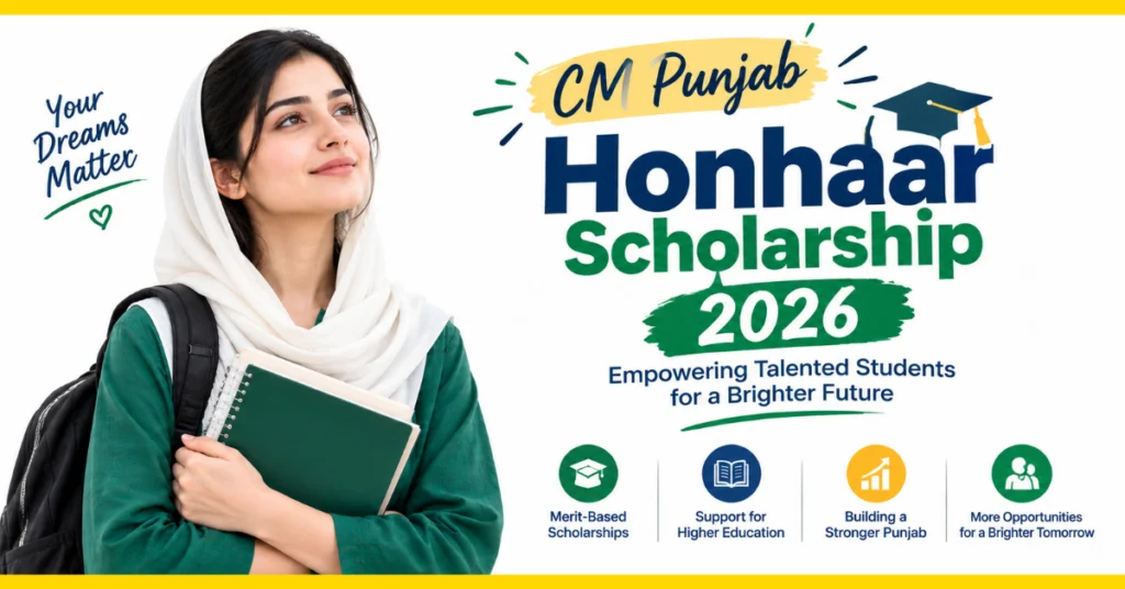 CM Punjab Honhaar Scholarship 2026 for eligible students