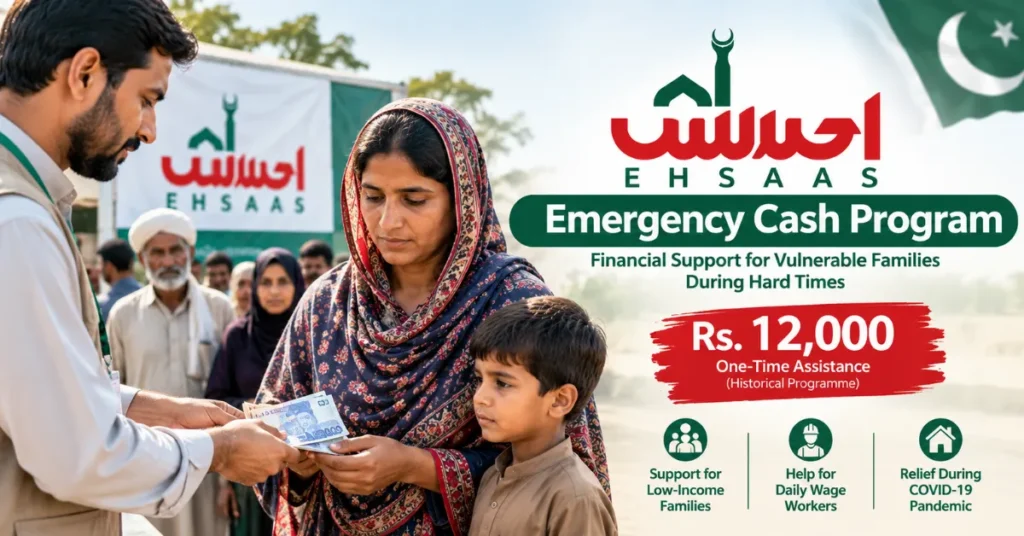 Ehsaas Emergency Cash Program Pakistan Rs. 12,000 historical financial assistance for low-income families