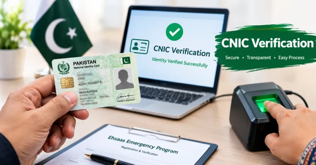 Ehsaas Emergency Program CNIC verification and identity check in Pakistan