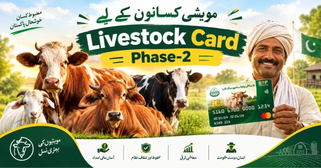 Punjab Livestock Card Phase 2 for farmers showing cattle, sheep and livestock financial assistance